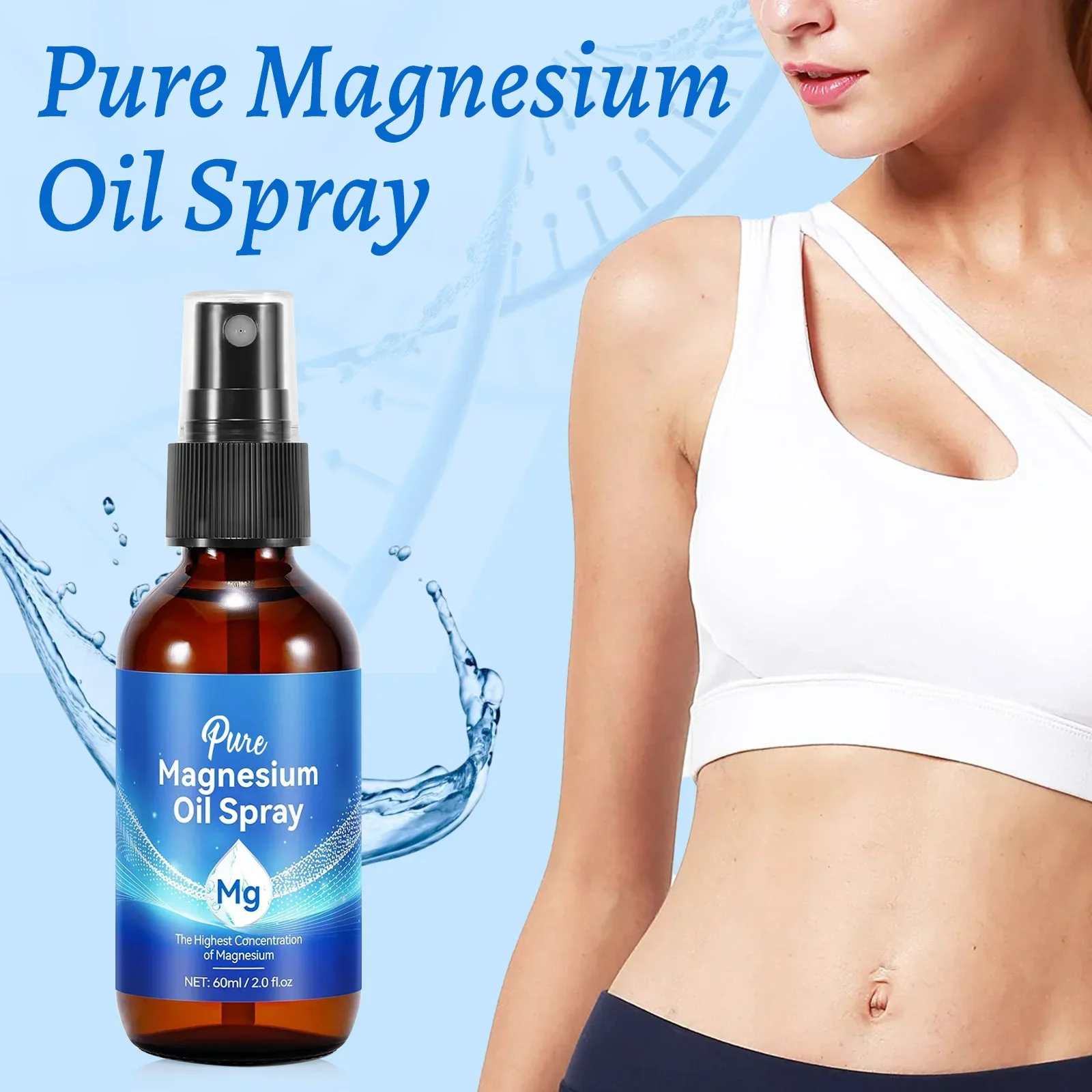 Bath Salts Magnesium - رذاذ زيت المغنيسيوم للجسم 60 مل،