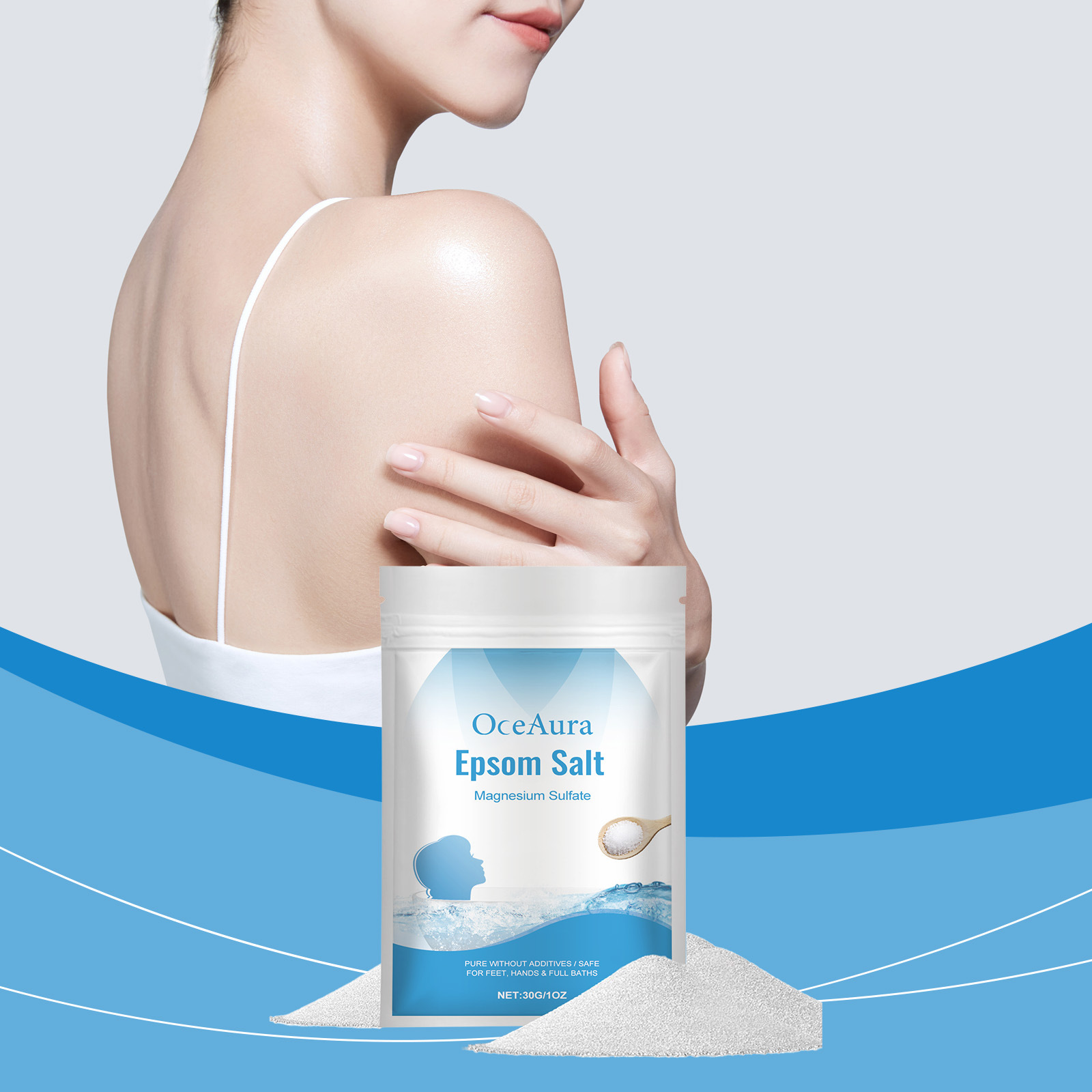 Bath Salts Magnesium - Epsom ملح المغنيسيوم كبريتات ترطيب التقشير
